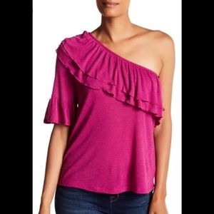 RO&DE One-Shoulder Tee Blouse Small NWT
